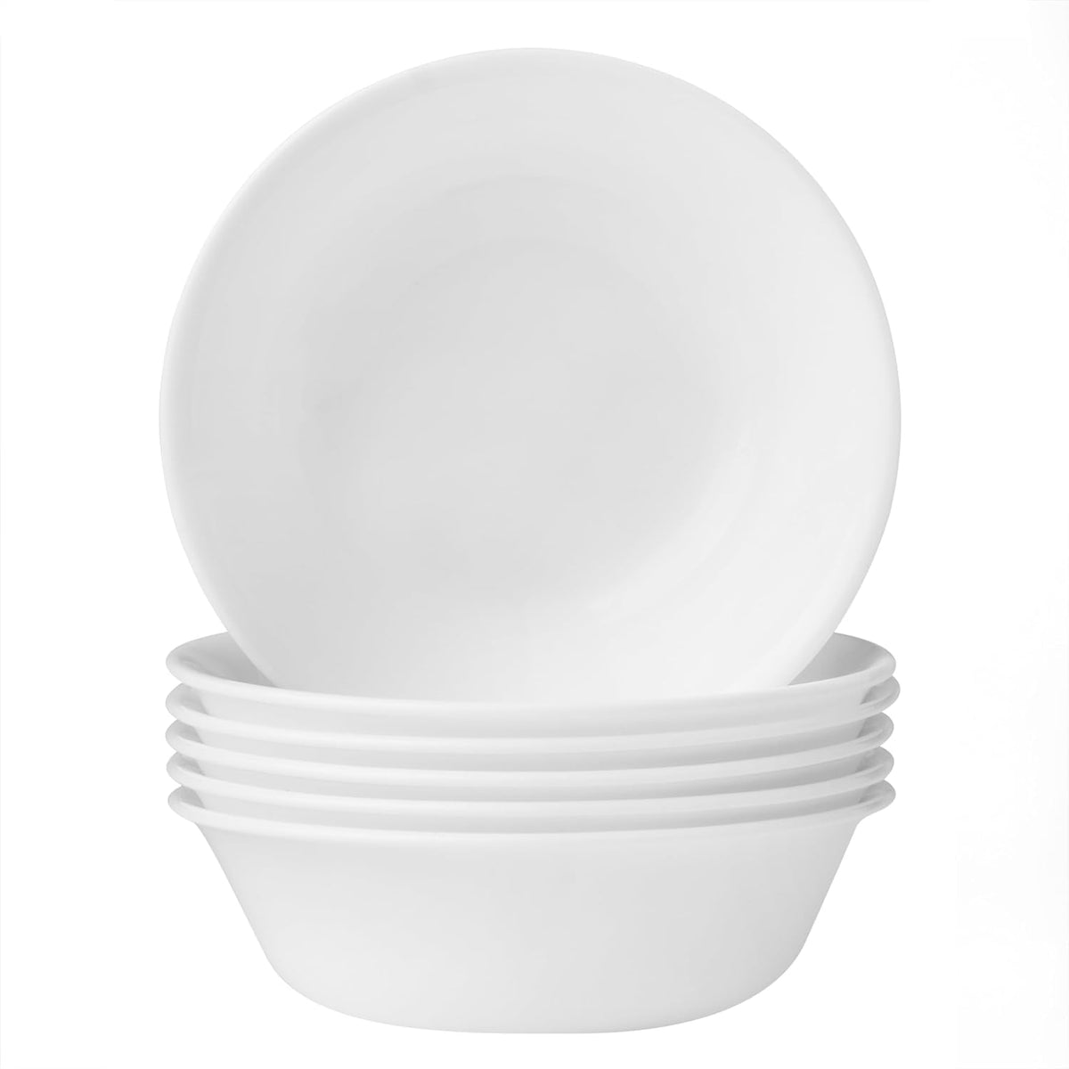 Corelle Vitrelle 6-Piece Soup/Cereal Bowl Set, 18 oz, Winter Frost White