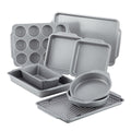 Farberware Nonstick Steel Bakeware Set with Cooling Rack, 10-Piece, Gray