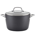 KitchenAid Hard Anodized Induction Nonstick Stockpot with Lid, 8 Quart, Matte Black